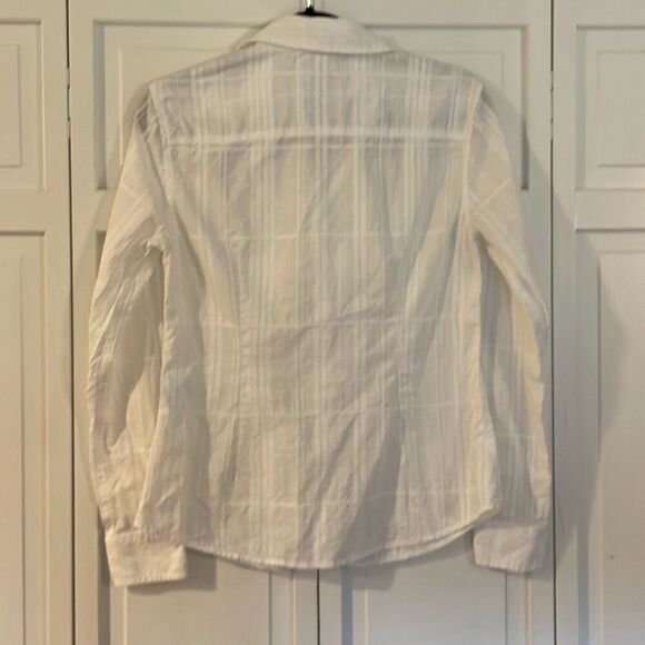 J.McLaughlin white square textured collared button up 4 - Picture 6 of 10